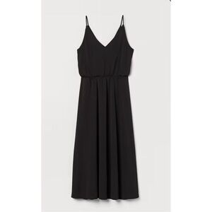 NWT - H&M Black V-Neck Spaghetti Strap Midi Dress